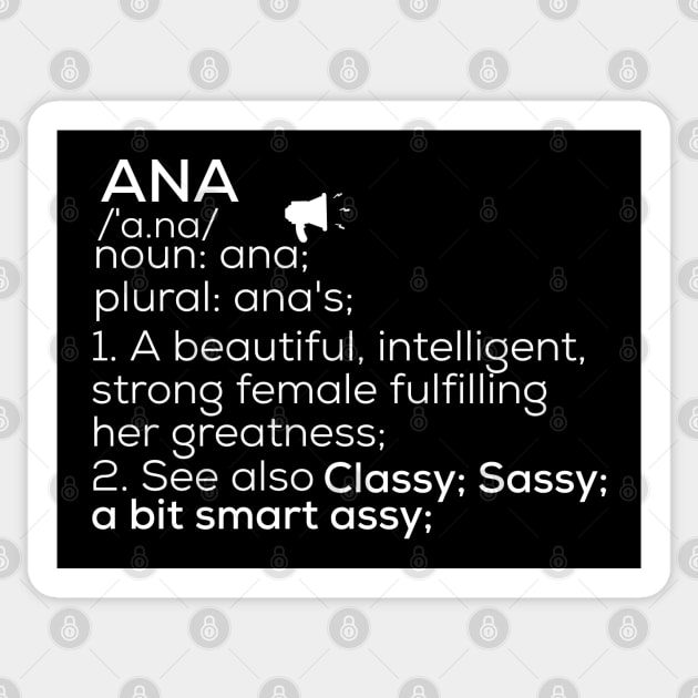 Ana Name Ana Definition Ana Female Name Ana Meaning Sticker by TeeLogic